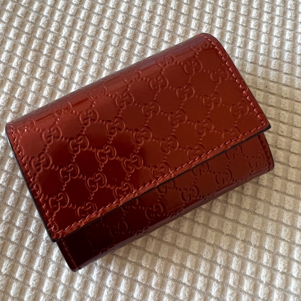 GUCCI Orange Patent Card Case, NWOT